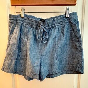 J. Crew 100% Cotton Chambray Shorts Size Medium